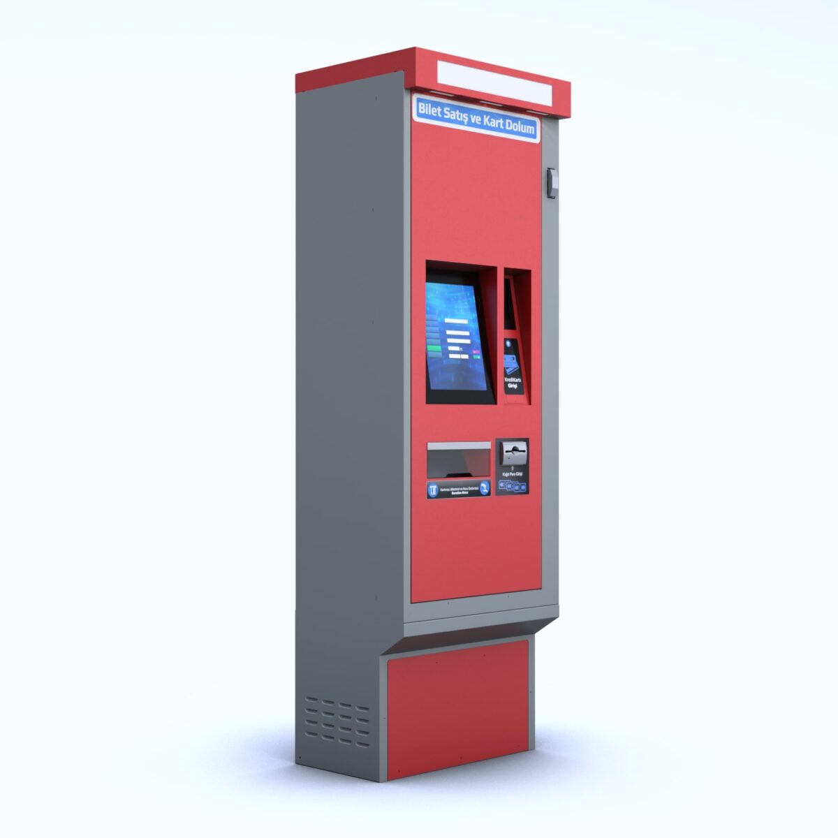 E-Life TVM-500 bilet satış kiosk terminali, otobüs ve tren istasyonları için tasarlanmıştır.
