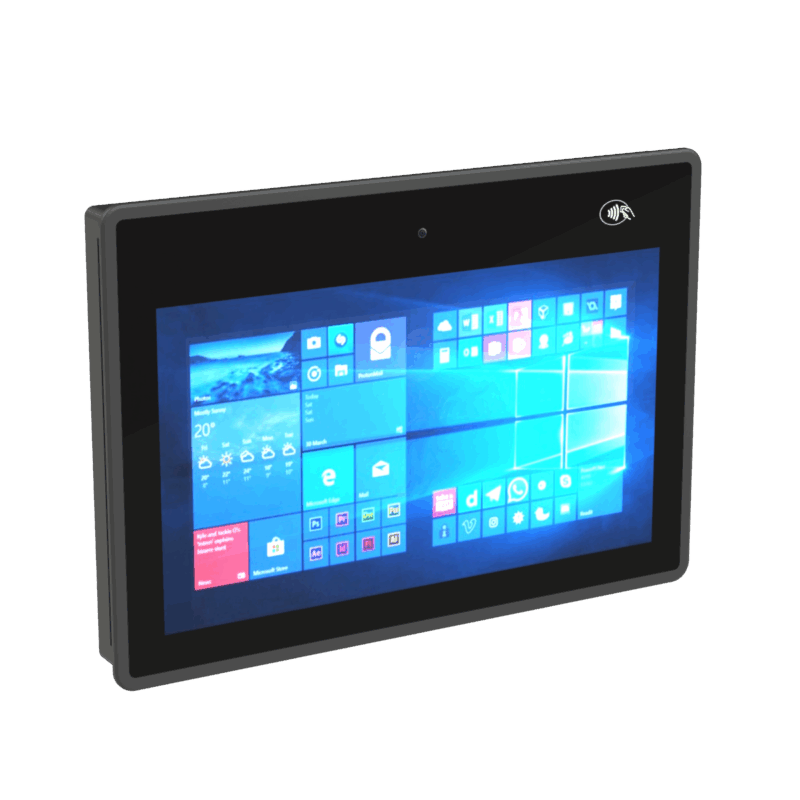E-Life EPC-616-CR G3 Panel PC, 15.6 inç dokunmatik ekran, entegre kamera ve RFID okuyucu ile endüstriyel kullanım için tasarlanmış